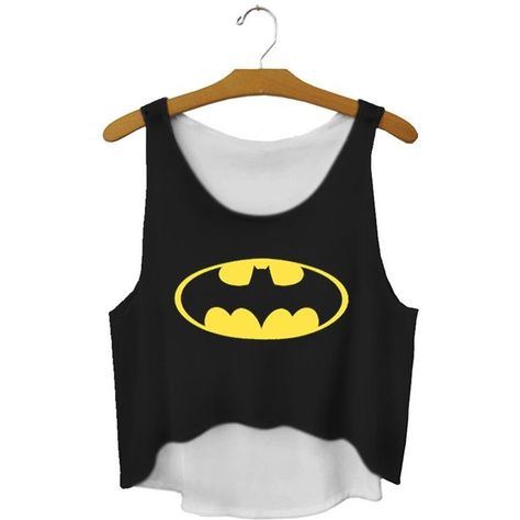 Hauts Courts Manches Batman Print Top ($6.45) ❤ liked on Polyvore featuring tops, patterned tops, print top, petite tops and sexy tops Outdoor Workout, T Shirt Crop Top, Women's Sportswear, Cropped Vest, Summer Crop Tops, Petite Tops, Batgirl, At The Gym, Workout Tanks