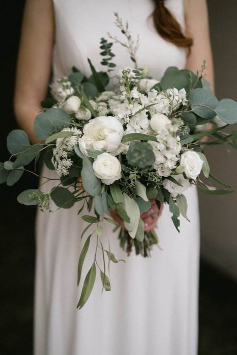 38 Gorgeous Peony Bouquets To Have and To Hold at Your Wedding Sage Green Wedding Colors, Ivory Bouquet Wedding, Elegant Wedding Bouquets, Greenery Wedding Bouquet, Cascading Wedding Bouquets, Round Bouquet, Flowers And Greenery, Green Bouquet, Green Wedding Colors