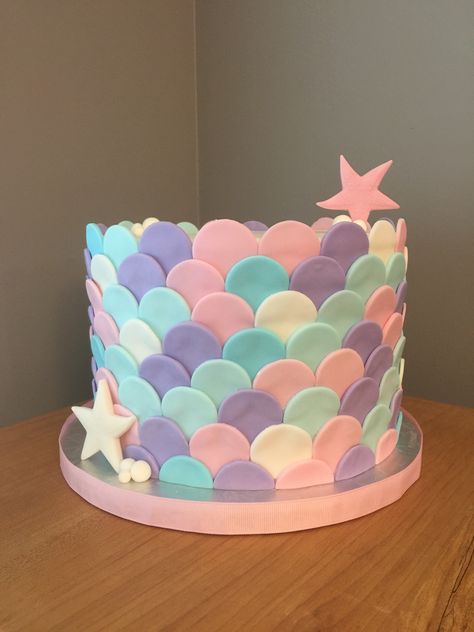 Mermaid Cake Simple Easy, 6 Mermaid Cake, Pink Mermaid Birthday Cake, Mermaid Scale Cake, Small Mermaid Cake, Mermaid Cake Diy, Rainbow Mermaid Cake, Mercat Cake, Sea Cake Ideas