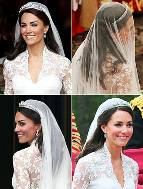 Kate's wedding hair Tiara Hairstyle, William E Kate, Middleton Wedding, Wedding Hairstyles And Makeup, Kate Middleton Hair, Kate Middleton Wedding, The Royal Wedding, Side Hairstyles, Princess Kate Middleton