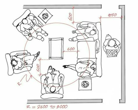 Living Room Dimensions Layout Cm, Living Room Anthropometry, Open Office Layout, House Renovation Design, Design Studio Workspace, Human Dimension, Sofa Design Wood, Interior Design Principles, Furniture Design Sketches