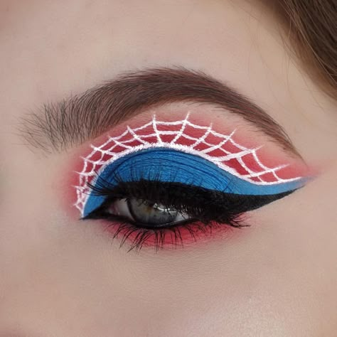 Makeup Extreme, Edc Makeup, Spiderman Makeup, Crazy Eye Makeup, Makeup Themes, Abby Roberts, Makeup Ojos, White Liquid, Show Makeup