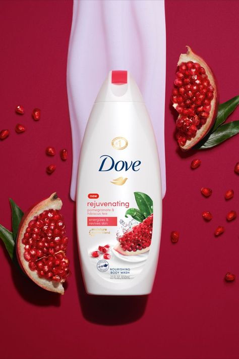 Dove Body Wash Pomegranate, Dove Pomegranate Body Wash, Body Wash Packaging Design, Soap Advertisement Design, Dove Body Care, Body Wash Packaging, Dove Products, Coconut Latte, Dove Brand