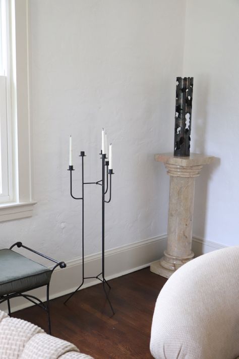 Chic 1970s floor candelabra. Shop available vintage on my IG at silverlinedesign__ Floor Candelabra Decor, Candelabra Decor, Floor Candelabra, Nyc Living, Hobbit House, Vintage Thrift, Interaction Design, House 2, Interactive Design