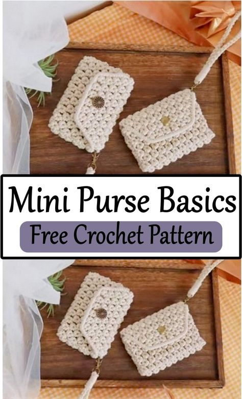 Crochet Mini Purse Crochet Pouch Free Pattern Coin Purses, Small Crochet Crossbody Bag Pattern, Crochet Wristlet Purse, Quick Easy Crochet Projects To Sell, Easy Crochet Wallet, Crochet Mini Purse Free Pattern, Crochet Change Purse Pattern Free, Crochet Purse Easy, Easy Crochet Pouch Free Pattern