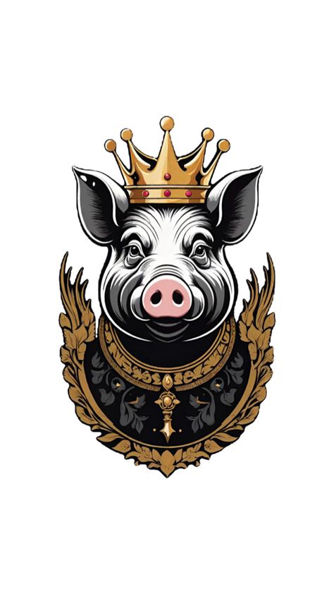 Printable template Pig King, Template Printable, Photoshop