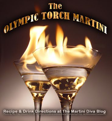 THE OLYMPIC TORCH MARTINI - Going For The Gold!  Click Image for Recipe & Directions. Flaming Cocktails, Olympic Party, Olympic Torch, Munnar, Adult Beverages, Can Lights, Adult Drinks, Party Drinks, Mixology