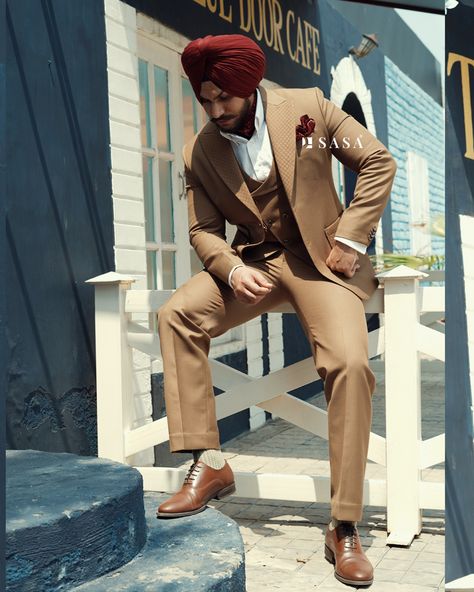 Coat pant vest 3pc for sikh Punjabi wedding Coat Pant For Men Suits Wedding, Brown Coat Outfit, Coat Pant For Men, Mens Jacket Pattern, Men Suits Wedding, Suit Combinations, Trendy Outfits For Teens, Quotes Pictures, Brown Suits