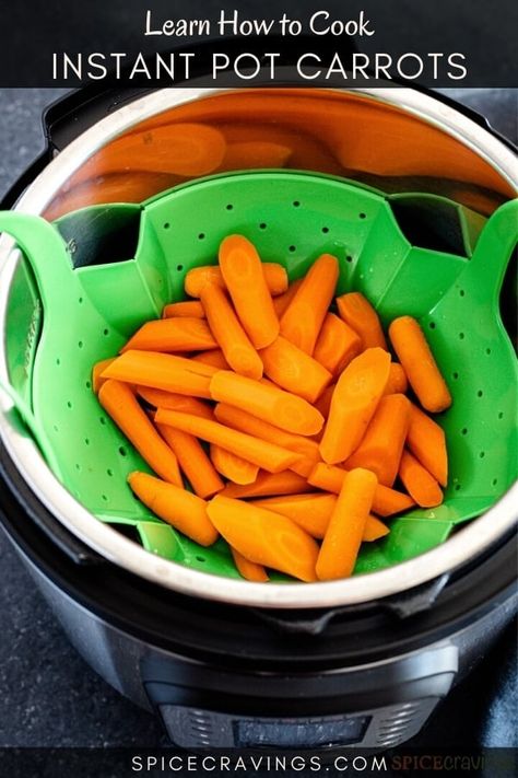 Cooking carrots in the Instant Pot is so quick, easy, and delicious! Made in only a few minutes, they are wonderfully tender and great for an easy veggie side. #instantpot #pressurecooker #carrots Carrots In Instant Pot, Instant Pot Veggies, Instant Pot Steam, Instant Pot Pot Roast, Glazed Carrots Recipe, Pot Accessories, Steamed Carrots, Pot Dinners, Cooked Carrots