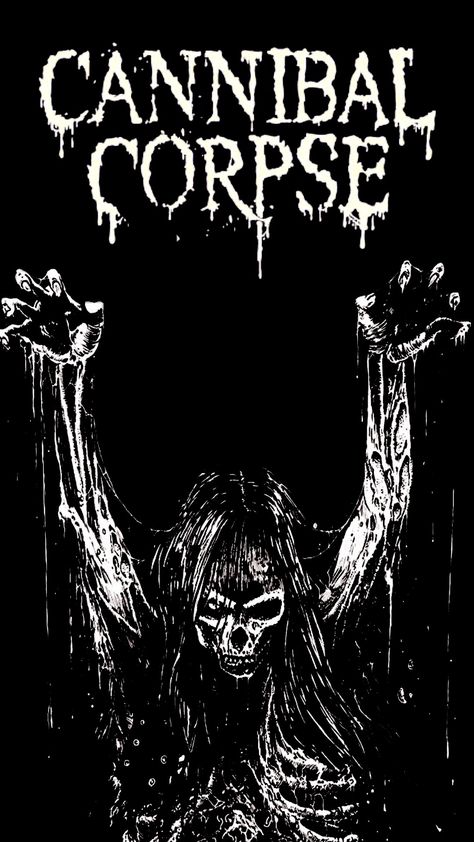 Cannible Corpse Wallpaper, Metal Music Aesthetic, Metal Cover Art, Black Metal Poster, Metal Posters Art, Craig Jones, Chris Fehn, Stencil Street Art, Pin Up Drawings