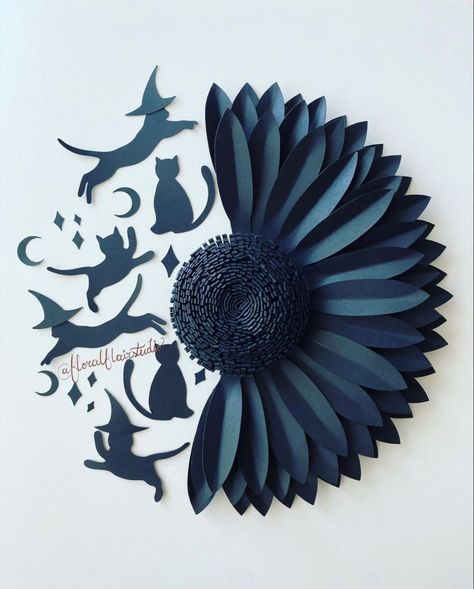 Paper Wall Flowers Diy, Halloween Paper Flowers, Halloween Diy Paper, Diy Kid Activities, October Crafts, Quilling Paper Craft, Backdrop Decorations, Applique Pattern, Diy Crafts For Gifts