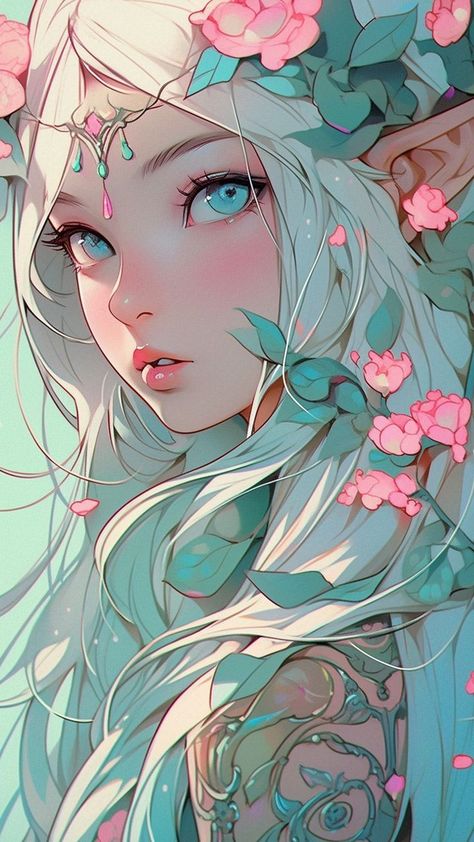 Walpapers Cute, Digital Art Anime, Art Anime, الرسومات اللطيفة, Art Journals, Anime Artwork, White Hair, Fantasy Character Design, 그림 그리기