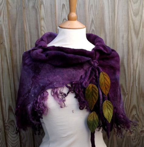 Elven Cape, Fairy Cape, Elven Clothing, Felted Clothing, Felt Fashion, Cape Shawl, Art Scarves, Felt Jewelry, Wet Felt