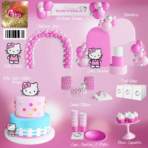 The Sims 4 Cc Edible Food, Sims 4 Balloons Cc, Sims 4 Birthday Cake, Sims 4 Hello Kitty Cc, Cecesims Xo, Y2k Sims 4 Cc, Sims Build Cc, Edible Print Cake, Hello Kitty Bathroom