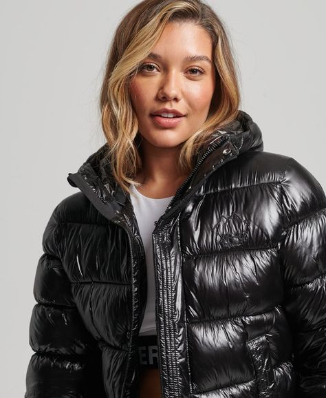 Rainwear Girl, Superdry Women, Black Winter Coat, Puffer Jacket Women, Bungee Cord, Ripstop Fabric, Padded Coat, Winter Jackets Women, Rain Wear