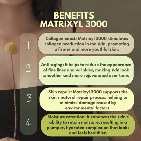 Discover the power of Matrixyl 3000 for your skincare routine! 💫 This powerhouse ingredient offers incredible benefits. Elevate your skincare game with Matrixyl 3000! ✨ #Skincare #Matrixyl3000 #BeautyRoutine" Matrixyl 3000 Benefits, Matrixyl 3000, Skincare Routine, Beauty Routines, Benefits, Skin Care, The Incredibles, Skin, Beauty