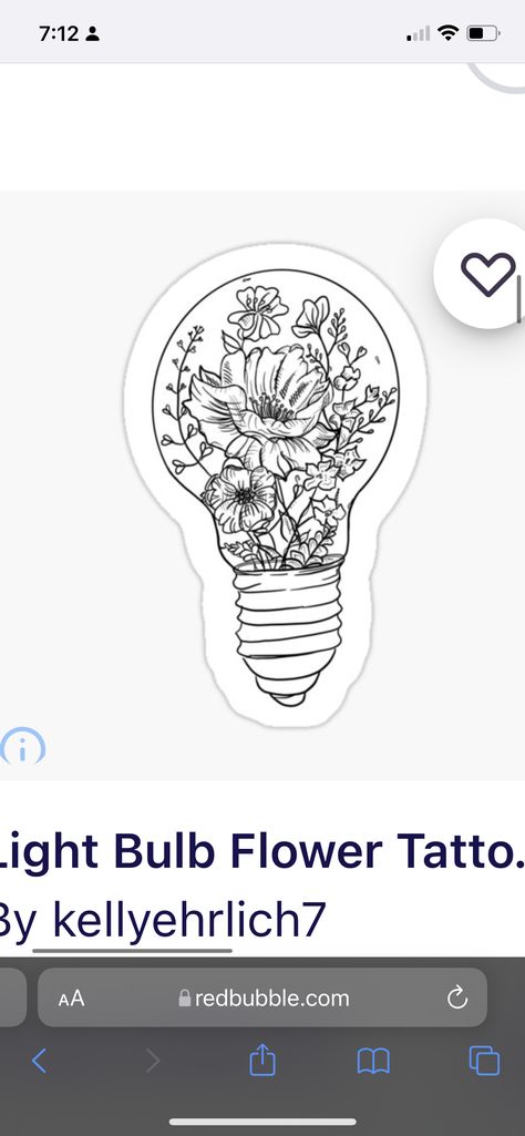 Brain Flower Tattoo, Light Bulb Tattoo, Bulb Tattoo, Lightbulb Tattoo, Bulb Flowers, Temporary Tattoos, Flower Tattoos, Flower Tattoo, Light Bulb