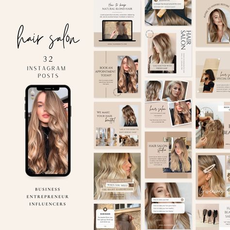 Hair Dresser Instagram Feed, Hair Stylist Social Media Content, Hair Instagram Posts, Salon Instagram Posts, Natural Blond Hair, Beauty Salon Social Media, Hair Care Business, Salon Social Media, Hair Salon Business