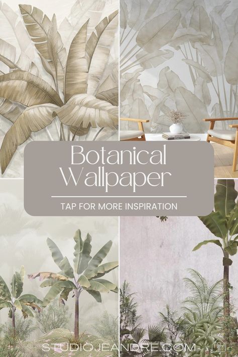 Discover stunning botanical wallpaper ideas to transform your space. Explore a variety of styles, including neutral, tropical, and vintage floral wallpapers. Create a captivating feature wall with beautiful blue floral designs. Transform your home with these enchanting wallpaper ideas. Vintage Hawaiian Wallpaper, Tropical Design Interior, Tropical Wallpaper Aesthetic, Vintage Tropical Wallpaper, Tropical Flowers Wallpaper, Vintage Botanical Wallpaper, Enchanting Wallpaper, Vintage Hawaiian Decor, Tropical Interior Design