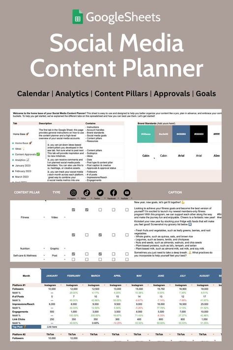 ✒️Social Media Content Planner Google Sheets - Etsy planneraccessories #freebloggingplanner #notion_template_minimalist👌. Social Media Content Calendar Template, Social Media Planner Template, Social Media Organization, Social Media Announcement, Social Media Cover Design, Marketing Creative Ads, Content Calendar Template, Canva Social Media Templates, Social Media Marketing Planner