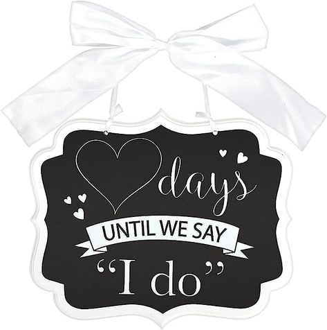 Amazon.com: Countdown To"I Do"Sign : Everything Else 7 Days To Go Countdown, 7 Days To Go Countdown Wedding, Days To Go Countdown Wedding, Countdown To Wedding, Countdown Wedding, Tulle Decorations, White Chair Covers, Wooden Calendar, Wedding Bubbles