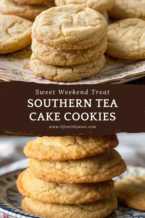 These classic Southern tea cakes are utterly irresistible! Deliciously buttery and lightly sweet, with crisp edges and a delightfully soft, cake-like crumb. Simple to make but brimming with nostalgic charm. #SouthernTeaCakeCookies #TeaTimeTreats #SouthernBaking #CookieLovers #HomeBaked Tea Cake Cookie Recipe, Old Fashioned Tea Cakes, Tea Cakes Southern, Southern Tea, Tea Cake Cookies, Spiced Tea, Soft Cake, Tea Cakes Recipes, Shugary Sweets