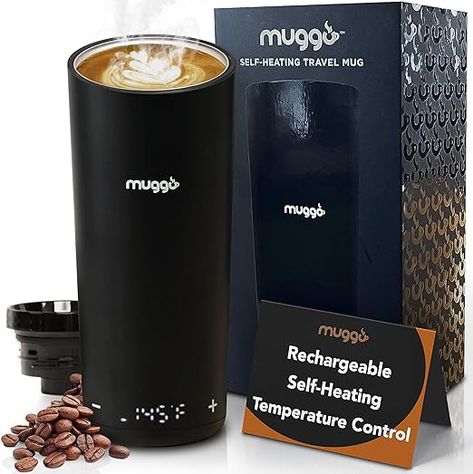 Muggo digital coffee mug is designed to maintain an already hot liquid and not for re-heating liquid from room temperature, doing so will dramatically decrease its battery life Our coffee travel mug design features LED touch-sensitive buttons that allow you to easily to self heat coffee or tea to your preferred temperature (temperature range: 95° - 160°F) Thank You Gift Ideas For Coworkers, Travel Mug Design, Filter Coffee Machine, Coffee Travel Mug, Printer Ink Cartridges, Christmas Gifts For Coworkers, Home Bar Furniture, Mug Warmer, Filter Coffee