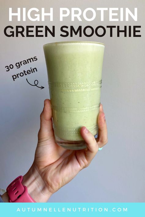 The High Protein Green Smoothie Recipe To Kickstart Your Wellness Goals High Protein Green Smoothie, Green Protein Smoothie Recipes, Green Protein Shake, Healthy Green Breakfast Smoothies, Green Smoothie Recipes Breakfast, Green Smoothie Protein, Protien Smoothies Recipes, Green Protein Smoothie, Smoothie Combos