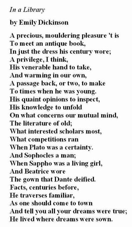 A precious, mouldering pleasure 't is / To meet an antique book, Dickinson Poems, Emily Dickinson Poems, Beautiful Poetry, Emily Dickinson, Antique Book, Poetry Words, Literary Quotes, A Poem, Poem Quotes