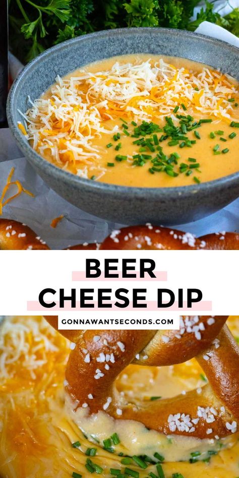 *NEW* Made with sharp cheddar, gruyere cheese, robust ale, and the perfect spices this is the most luscious, velvety beer cheese dip ever! #cheesedip #partydip Gouda Cheese Dip, Easy Beer Cheese Dip, Easy Beer Cheese, Beer Cheese Recipe, Beer Cheese Dip Recipe, Homemade French Onion Dip, Cheese Dip Recipe, Beer Cheese Dip, Superbowl Appetizers