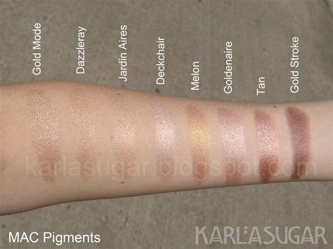 Mac Pigment Swatches, Mac Makeup Looks, Mac Cosmetics Eyeshadow, Mac Pigment, Tom Ford Makeup, Makeup And Beauty Blog, Mac Eyeshadow, Makeup To Buy, Makeup Swatches