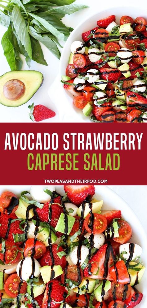 Avocado Caprese Salad, Strawberry Caprese, Cold Sides, Lettuce Salads, Italian Caprese Salad, Ensalada Caprese, Potluck Side Dishes, Caprese Salad Recipe, Couscous Salat