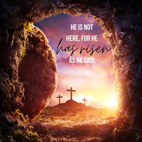 HE IS RISEN! Hallelujah! He is risen indeed! #heisrisen #jesussaves #sacrificiallove #emptytomb #easter Happy Easter Jesus Quotes, Jesus Christ Has Risen Today, Christ Risen Easter, Easter Risen Jesus, He’s Risen, Jesus Risen Pictures, He Is Risen Background, Christ Has Risen Easter, He Is Not Here For He Has Risen Quotes