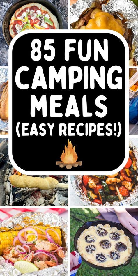 make ahead camping food Summer Camping Meals, Easy Camping Dinner Ideas, Camper Meals, Easy Camping Dinners, Campfire Cooking Recipes, Vegetarian Camping, Campfire Dinners, Camping Food Ideas, Camp Recipes