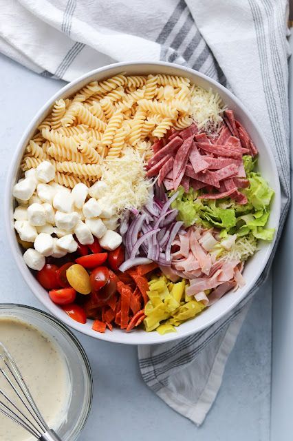 Italian Grinder Pasta Salad — Rosemary Whisk Healthy Italian Pasta Salad, Italian Grinder Pasta Salad, Grinder Pasta Salad, Healthy Italian, Cold Lunches, Gluten Free Lunch, Summer Pasta Salad, Pasta Salad Italian, Stuffed Banana Peppers