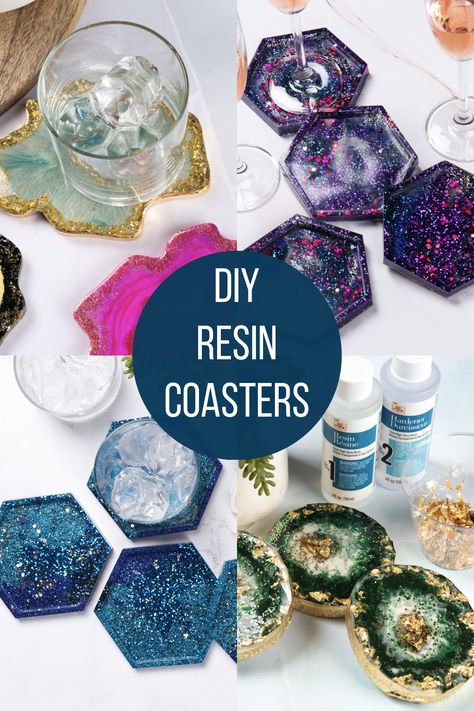 Making Coasters Diy Projects, Making Coasters With Resin, Unique Resin Coasters, How To Make Epoxy Coasters, Making Resin Coasters, Acrylic Coasters Diy, Epoxy Resin Crafts Coasters, How To Make Coasters Diy, Epoxy Coaster Ideas