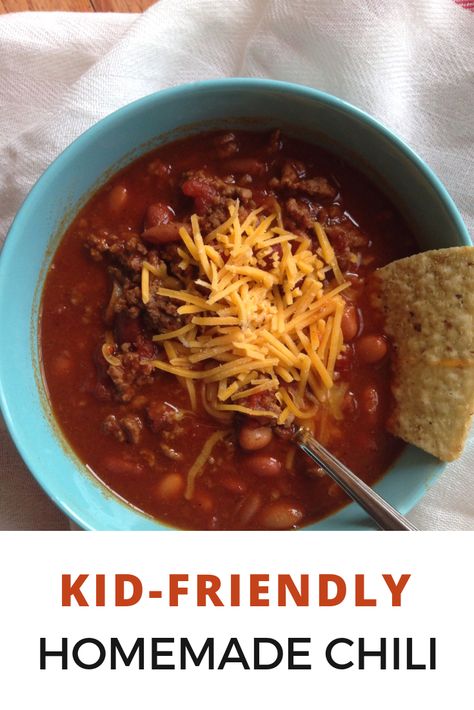 No Onion Chili Recipe, Blw Chili Recipe, Toddler Chili Recipe, Chili For Picky Eaters, Kids Chili Recipe, Fall Crockpot Recipes Kid Friendly, Chili Recipe No Onions, Chili Recipe For Kids, Kid Friendly Chili Recipe