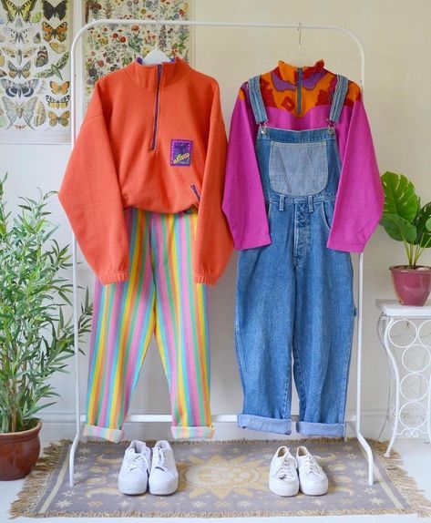 Kindercore Outfit, Colorful Gender Neutral Outfits, Winter Colourful Outfits, Fun Bright Outfits, Unique Colorful Outfits, Colorful Cozy Outfits, Colorful Outfits Women, Colourful Teacher Outfits, Pop Of Colour Outfit