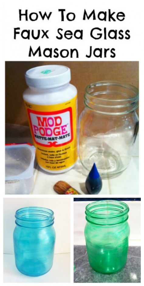 Sea Glass Diy, Diy Staining, Mason Jar Projects, Deco Nature, Diy Jar Crafts, Wine Bottle Diy Crafts, Mason Jar Crafts Diy, Wine Bottle Diy, Stained Glass Diy