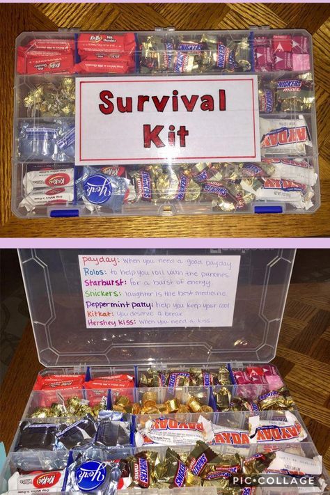 Candy Survival Kit for everyday pick me ups. Gift for my Dad's birthday. #birthday #candy #Dad39s #everyday #Gift #Kit #pick #survival #ups Diy Survival Kits, Candy Survival Kit, Presents For Bff, Birthday Survival Kit, Diy Survival, Bff Birthday Gift, Bff Birthday, Dad's Birthday, Presents For Best Friends