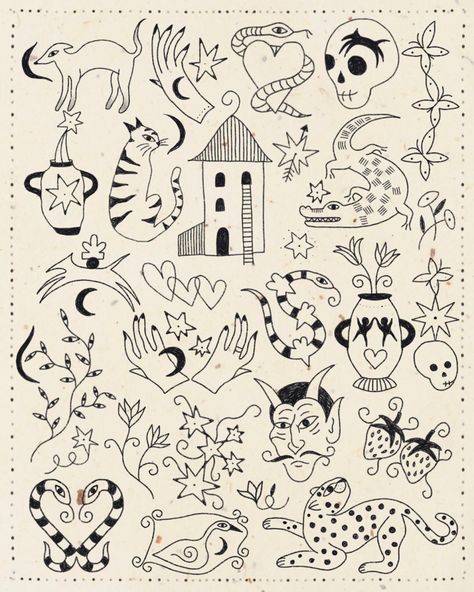 #illustrator #tattooartist Flashsheets Tattoo Traditional, Forearm Flash Tattoo, Coraline Flash Sheet, Winter Tattoo Flash, Stick And Poke Tattoo Flash, Nature Flash Tattoo, Stick And Poke Flash, Tattoo Flash Sheet Ideas, Easy Flash Tattoo