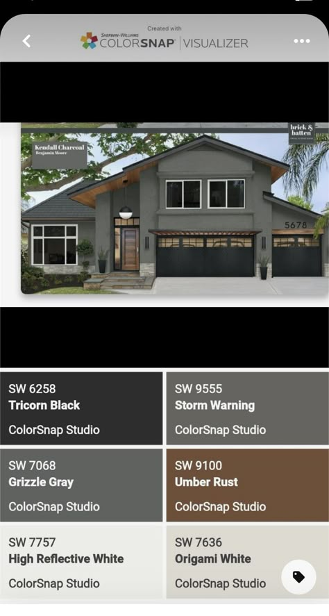 Charcoal And White Exterior House, Sw Storm Warning Exterior, Pacific Northwest Exterior House Colors, Dark Green House Exterior Black Trim, Moody Japandi, Mixed Siding Exterior, Dark Exterior House Colors, Outside House Colors, House Paint Color Combination