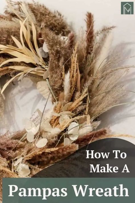 Learn how to create your own stunning DIY mixed pampas grass wreath with this step-by-step guide. Discover the joy of crafting and decorating your space with a beautiful and unique wreath. Pompass Grass Wreath Diy, How To Preserve Pampas Grass Plumes, Pampas Grass Wreath Diy, Barbed Wire Wreath, Pampas Grass Wreath, Wild Flower Arrangements, Grass Wreath, Unique Wreath, Decorated Wreaths