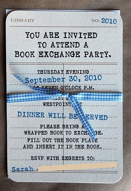 Book Exchange Ideas, Book Swap Party, Book Exchange Party, Book Club Party, Wedding Books, Book Club Parties, Book Swap, Swap Party, Friend Stuff