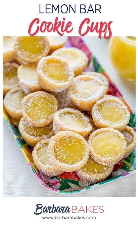 Lemon Bar Cookie Cups, Lemon Bar Cookies, Lemon Tarts, Cookie Cups Recipe, Lemon Recipe, Lemon Bar, Low Carb Meal, Cookie Cups, Lemon Bars