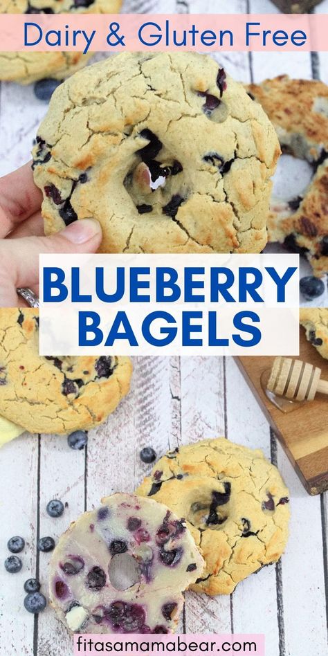 Deliciously sweetened, naturally gluten-free blueberry bagels! Give a refreshing burst to your breakfast routine with this easy recipe @fitasamamabear #bagels #glutenfree #glutenfreebaking #healthybreakfast #dairyfree Blueberry Bagels, Dairy Free Breakfast Recipes, Blueberry Bagel, Easy Donut Recipe, Gluten Free Bagels, Homemade Donuts Recipe, Dairy Free Cream Cheese, Dairy Free Breakfasts, Breakfast Routine