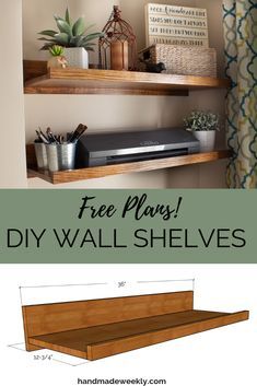 DIY Wall Shelves - Handmade Weekly Shelves In Bedroom Diy, Diy Modern Shelves, Diy Wall Shelves Bedroom, Bordem Ideas, Wall Shelf Diy, Diy Shelves Design, Diy Wall Shelf, Diy Shelves Ideas, Oak Wall Shelves