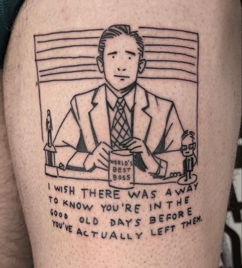 The Office Matching Tattoos, Michael Scott Tattoo, The Office Tattoo Ideas, The Office Tattoo, Most Beautiful Tattoos, Character Tattoos, Forever Tattoo, Food Tattoos, Z Tattoo