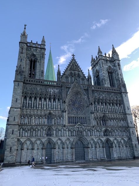 Nidaros Cathedral, Trondheim, Norway #travel #architecture #church #facade Minecraft Cathedral, Nidaros Cathedral, Norway Architecture, Trondheim Norway, Travel Architecture, Senior Trip, Norway Travel, Trondheim, The Monks