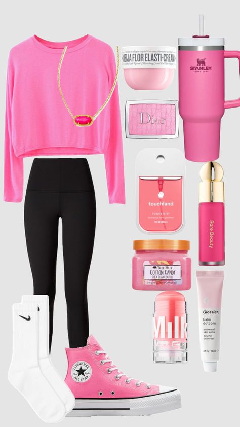 #preppy #beauty #outfitinspo #pink#savethis #neon Neon Preppy, Neon Outfits, Balm Dotcom, Preppy Outfit, Preppy Outfits, Cute Nails, All Star, Scrubs, The Balm